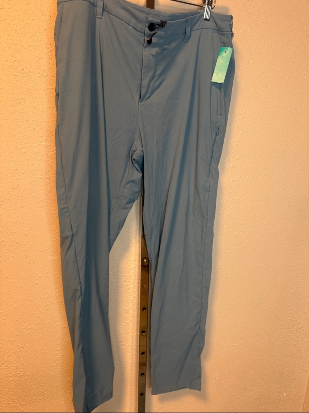 Lululemon Blue Stretch Travel Pants Size 36 Lightweight Casual Mens with flaw